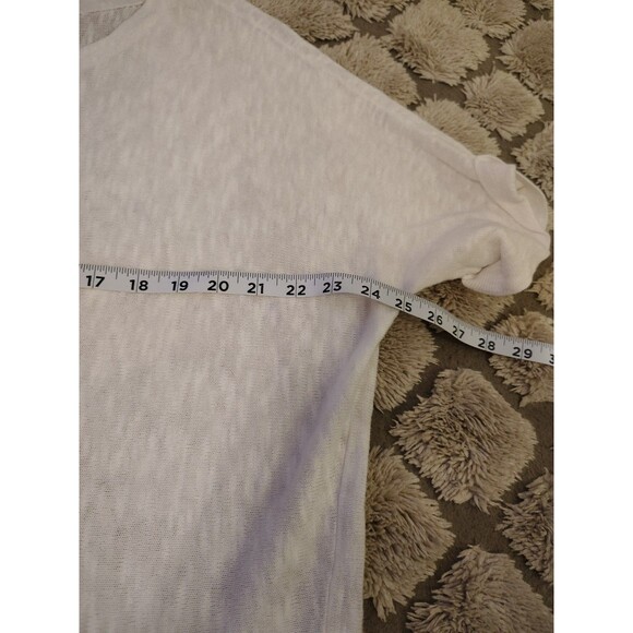 Eileen Fisher Blouse Size M Cream Ivory Low/High Hem Linen/Cotton - Picture 8 of 10